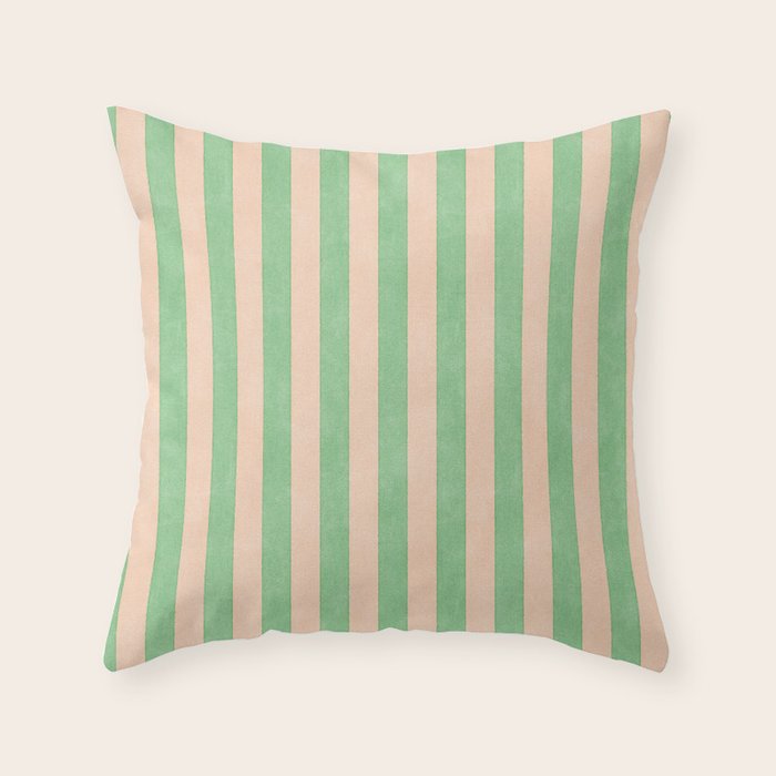 STRIPES 001 N - Lime Throw Pillow Gallery Image 1