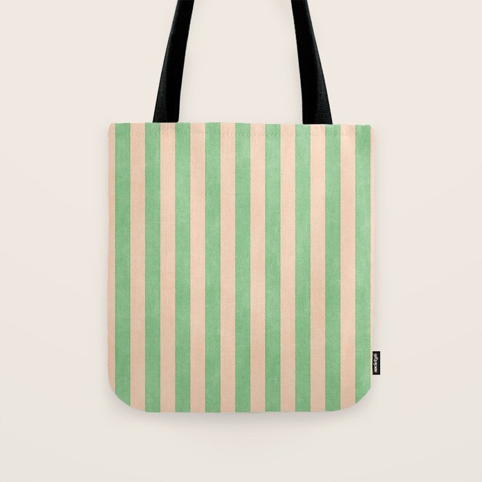 STRIPES 001 N - Lime Tote Bag Gallery Image 1