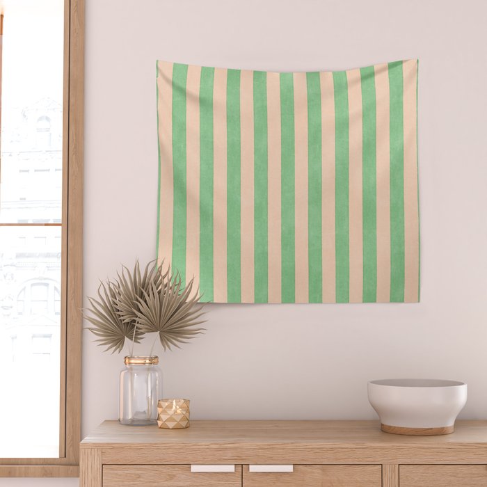 STRIPES 001 N - Lime Wall Tapestry Gallery Image 2