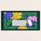Midnight Summer: Matisse Foliage | Flower Market 001 Desk Mat Gallery Image 1