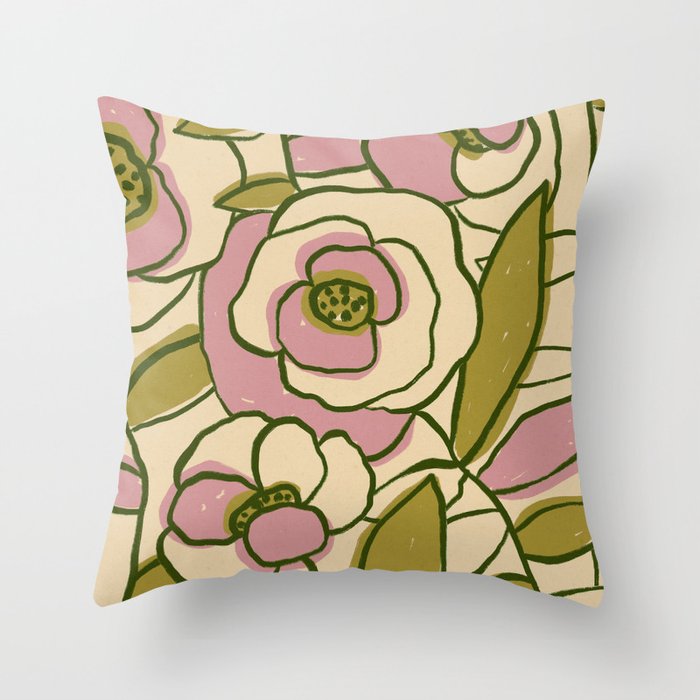Rose Garden #1 Throw Pillow Gallery Image 1