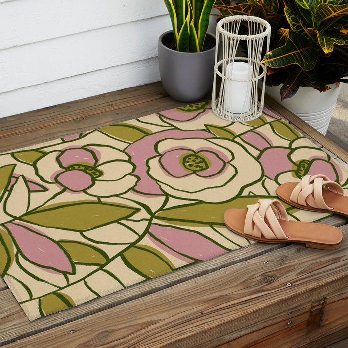 Rose Garden #1 Outdoor Rug Gallery Image 2