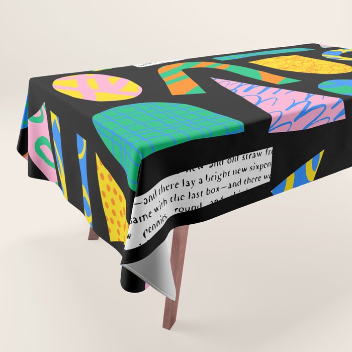 Modern abstract collage art shapes pattern  Tablecloth Gallery Image 1