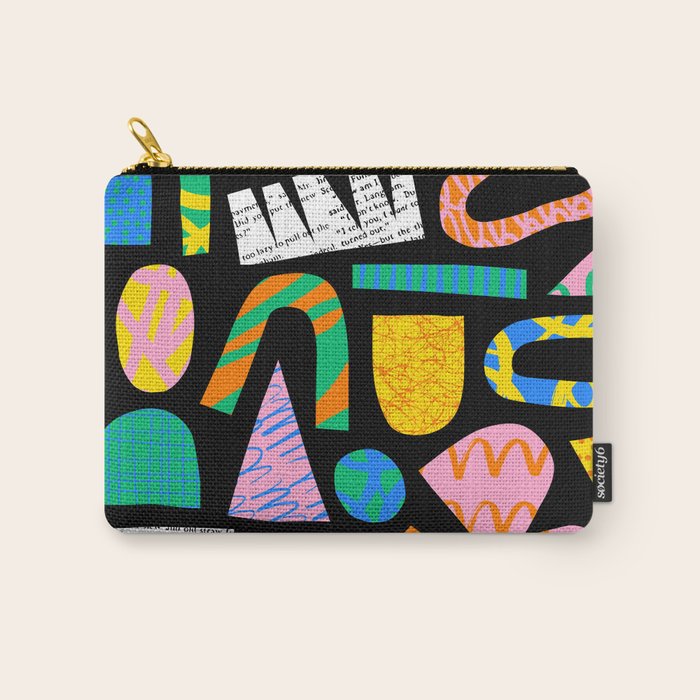 Modern abstract collage art shapes pattern  Carry All Pouch Gallery Image 1