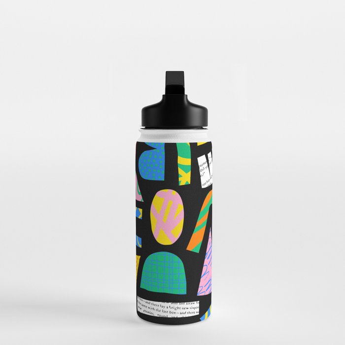 Modern abstract collage art shapes pattern  Water Bottle Gallery Image 3