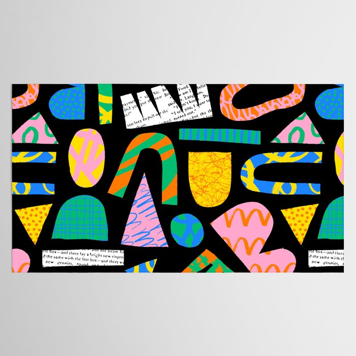 Modern abstract collage art shapes pattern  Tablecloth Gallery Image 2