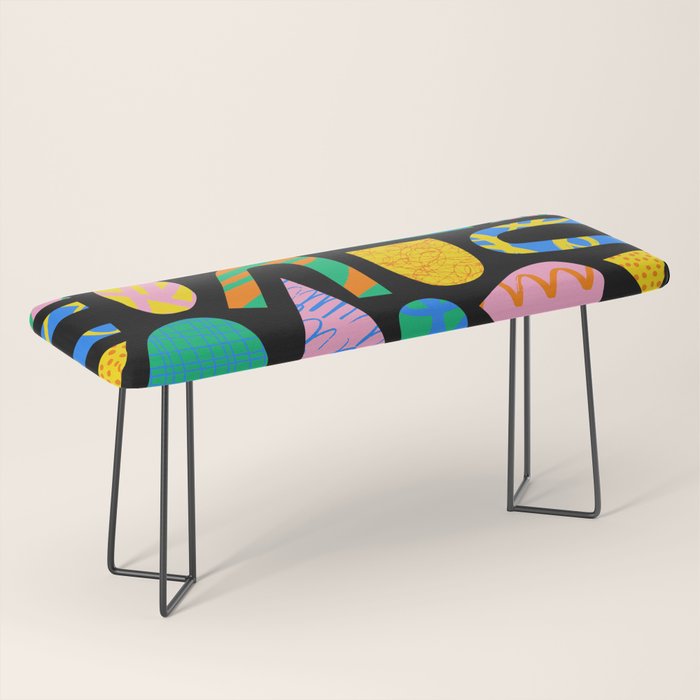 Modern abstract collage art shapes pattern  Bench Gallery Image 1