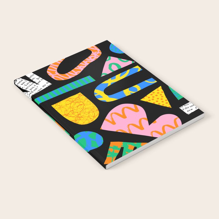 Modern abstract collage art shapes pattern  Notebook Gallery Image 1