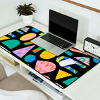 Modern abstract collage art shapes pattern  Desk Mat Gallery Image 2