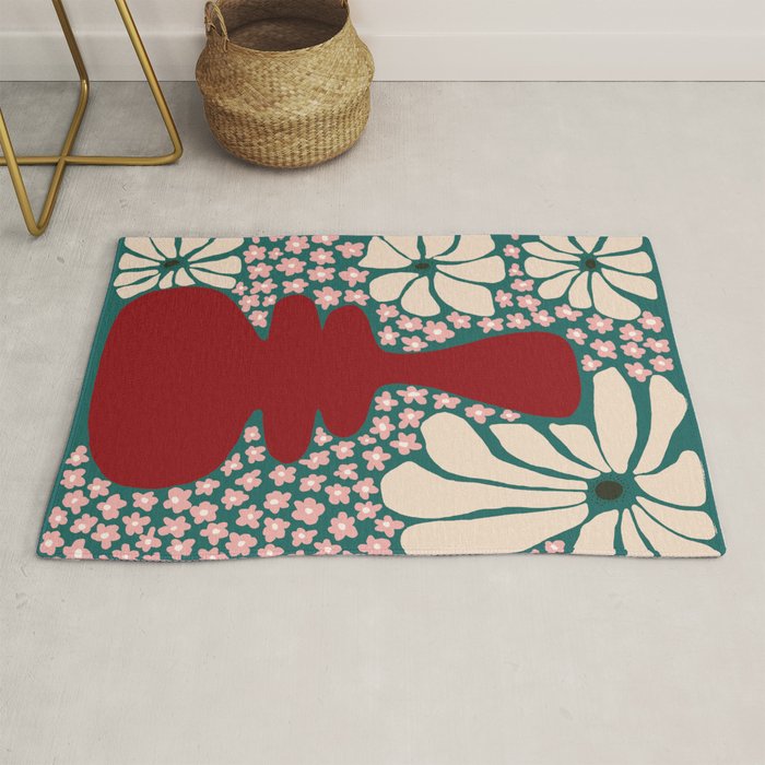 Happy Retro flower vase 1 Rug Gallery Image 1