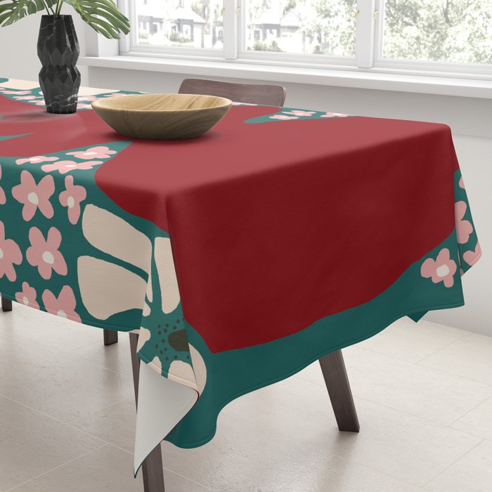 Happy Retro flower vase 1 Tablecloth Gallery Image 3