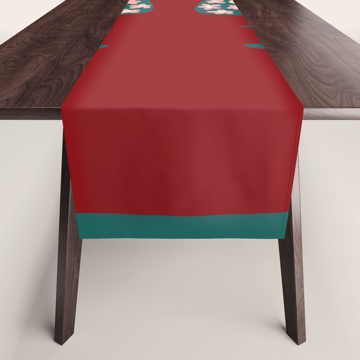 Happy Retro flower vase 1 Table Runner Gallery Image 1