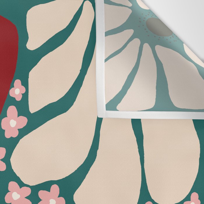 Happy Retro flower vase 1 Wall Tapestry Gallery Image 3
