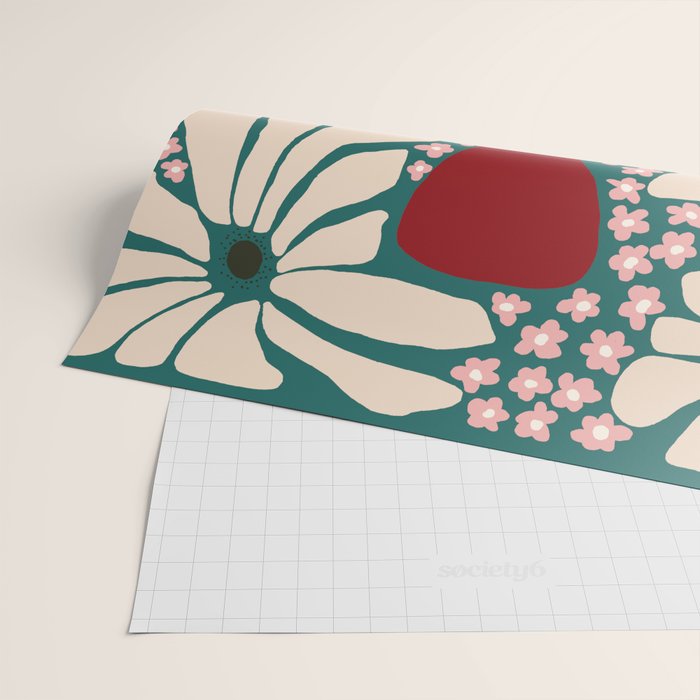 Happy Retro flower vase 1 Wrapping Paper Gallery Image 2