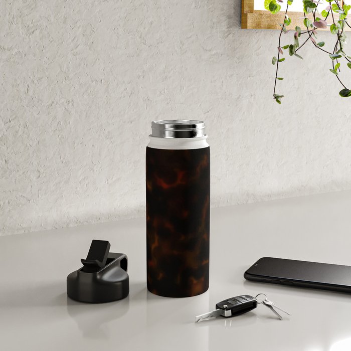 Dark Tortoiseshell Turtle Pattern Water Bottle Gallery Image 4
