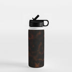 Dark Tortoiseshell Turtle Pattern Water Bottle Gallery Image 1