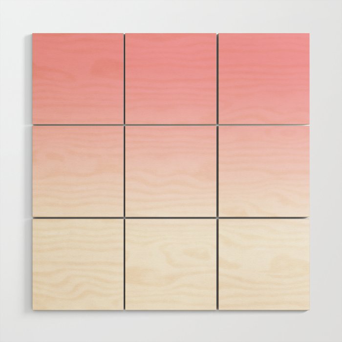 Pink Sunset Gradient Wood Wall Art Gallery Image 1