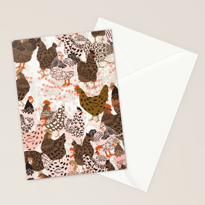 Favorite chickens brown Stationery Card Gallery Image 2