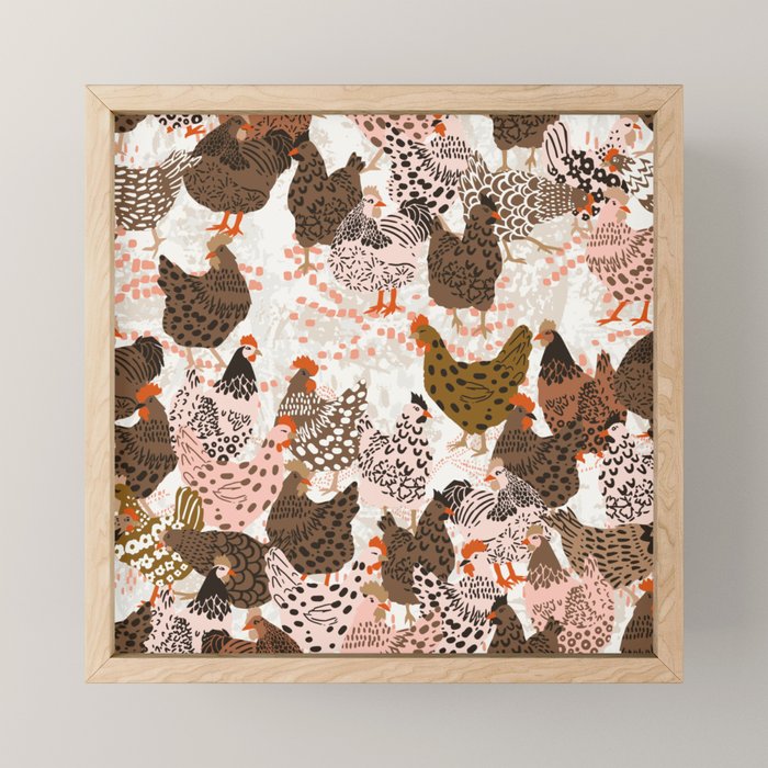 Favorite chickens brown Mini Art Print Gallery Image 1