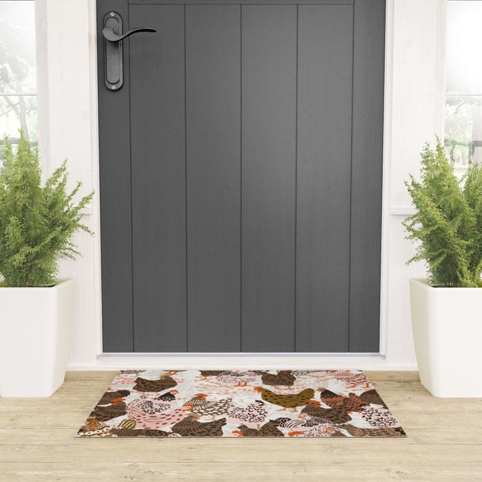 Favorite chickens brown Welcome Mat Gallery Image 3