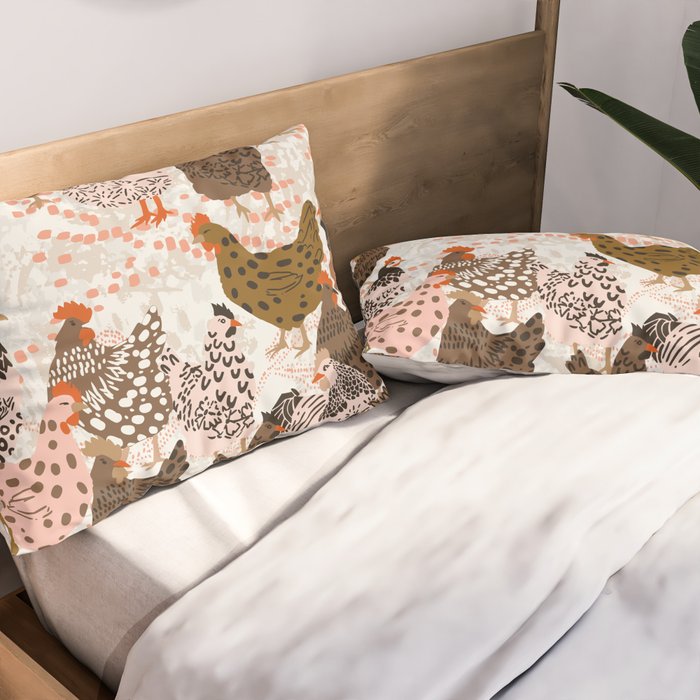 Favorite chickens brown Pillow Sham Gallery Image 2