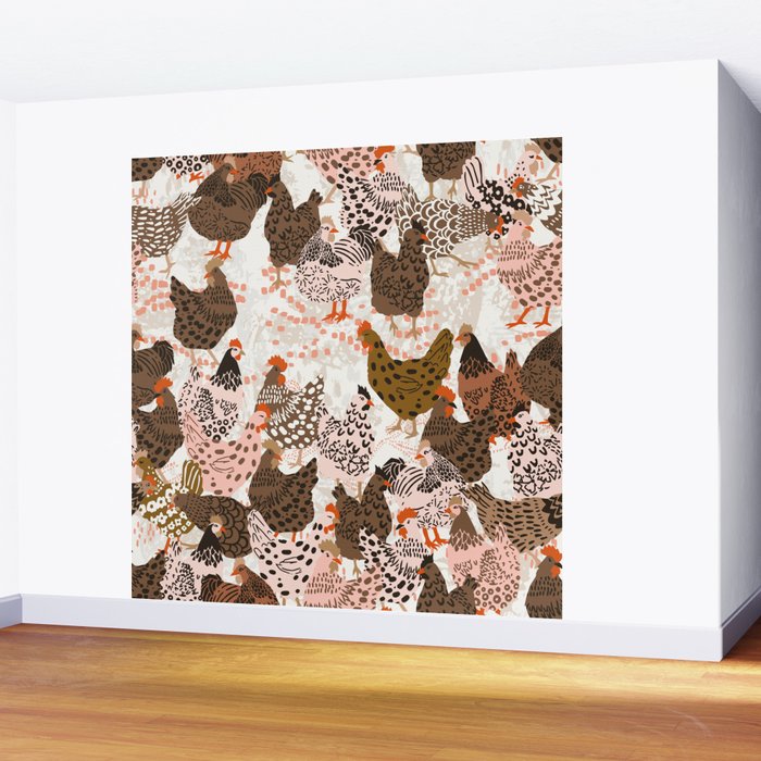 Favorite chickens brown Wall Mural Gallery Image 2