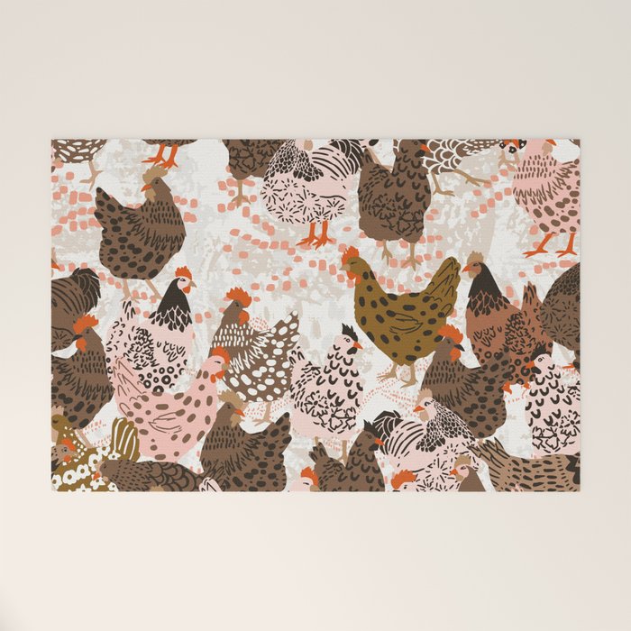 Favorite chickens brown Welcome Mat Gallery Image 1