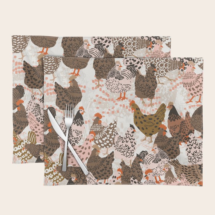 Favorite chickens brown Placemat Gallery Image 1