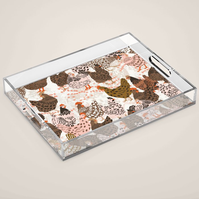 Favorite chickens brown Acrylic Tray Gallery Image 1