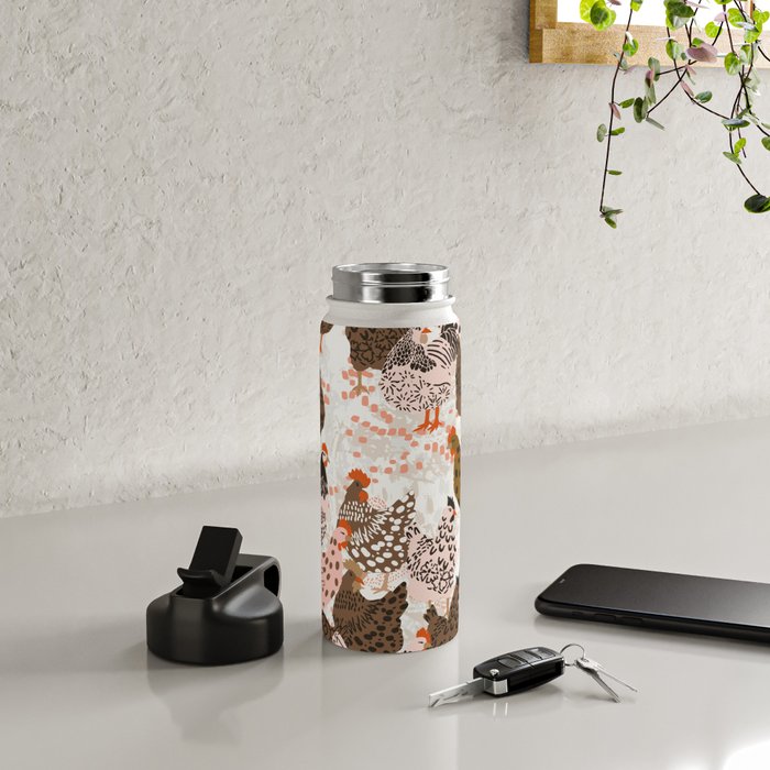 Favorite chickens brown Water Bottle Gallery Image 4