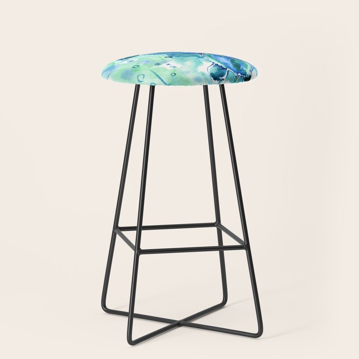 Turquoise Blue Sea Turtles in Ocean Stool Gallery Image 1