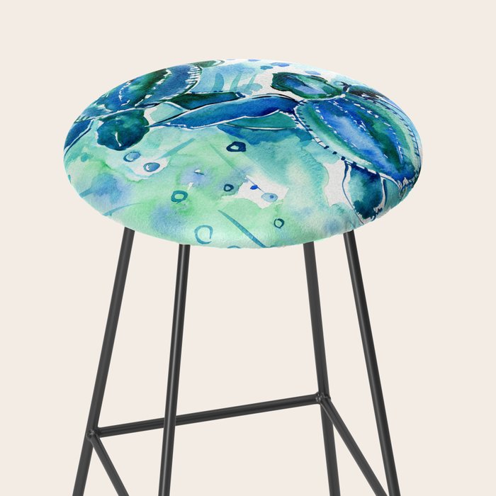 Turquoise Blue Sea Turtles in Ocean Stool Gallery Image 2
