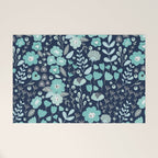 Ditsy Florals, Navy and Teal Welcome Mat Gallery Image 1
