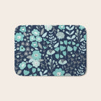 Ditsy Florals, Navy and Teal Bath Mat Gallery Image 1