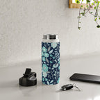 Ditsy Florals, Navy and Teal Water Bottle Gallery Image 4
