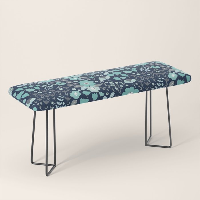 Ditsy Florals, Navy and Teal Bench Gallery Image 1