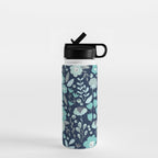 Ditsy Florals, Navy and Teal Water Bottle Gallery Image 1