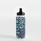 Ditsy Florals, Navy and Teal Water Bottle Gallery Image 2