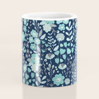 Ditsy Florals, Navy and Teal Coffee Mug Gallery Image 4