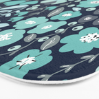 Ditsy Florals, Navy and Teal Bath Mat Gallery Image 3
