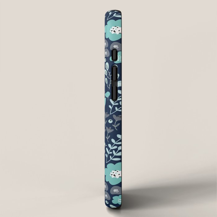 Ditsy Florals, Navy and Teal iPhone Case Gallery Image 2