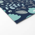 Ditsy Florals, Navy and Teal Welcome Mat Gallery Image 2