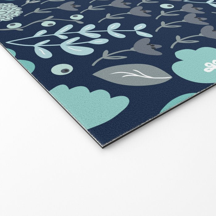 Ditsy Florals, Navy and Teal Welcome Mat Gallery Image 2