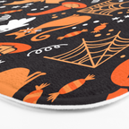 Halloween party illustrations orange, black Bath Mat Gallery Image 3