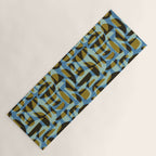 Simple Hand-cut Pattern #5 / Blue & Brown Yoga Mat Gallery Image 1