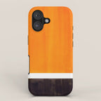 Minimalist Mid Century Modern Color Block Pop Art Rothko Inspired Golden Yellow Black Squares iPhone Case Gallery Image 1