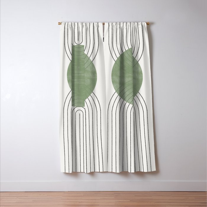 Mid century Green Moon Shape  Window Curtain Gallery Image 3