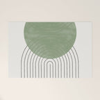 Mid century Green Moon Shape  Welcome Mat Gallery Image 1