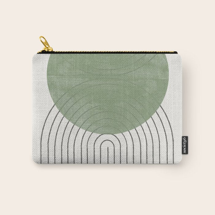 Mid century Green Moon Shape  Carry All Pouch Gallery Image 1