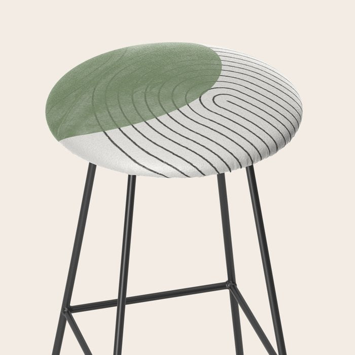 Mid century Green Moon Shape  Stool Gallery Image 2